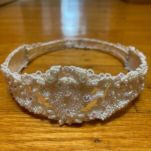 Elegant Ivory Beaded Tiara
